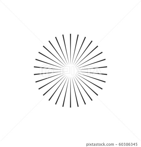 concentric beam rays, geometric circle element. Stock Vector illustration isolated on white background. 60386345