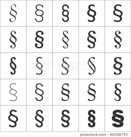 Grammar Section sign icon set, paragraph punctuation set. Typographical element. 60386743