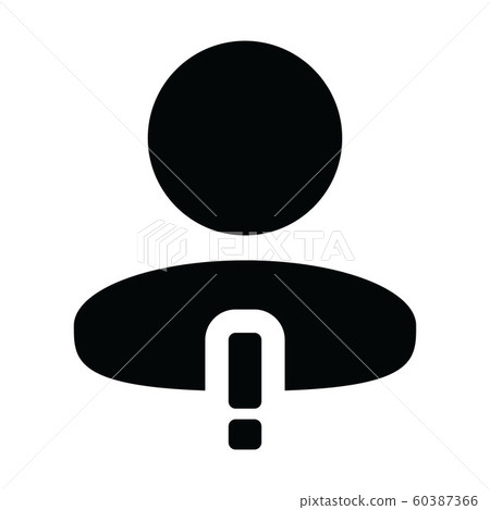 Exclamation icon vector male person profile avatar 60387366
