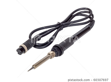 Hand tool soldering iron with the black handle. Hand tool soldering iron with the black handle. 60387697