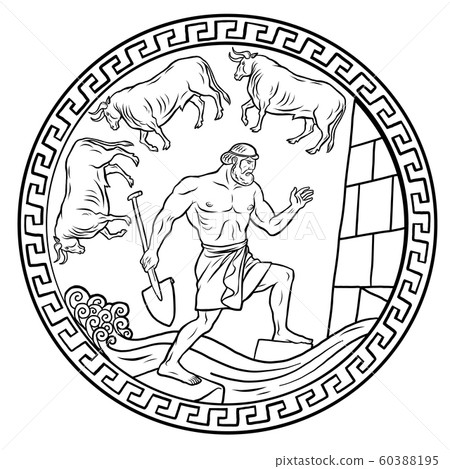Clean the Augean stables in a single day. 12 Labours of Hercules Heracles Clean the Augean stables in a single day. 12 Labours of Hercules Heracles 60388195