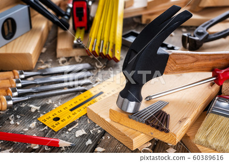 Carpenter's work tools. Carpentry. Carpenter's work tools. Carpentry. 60389616