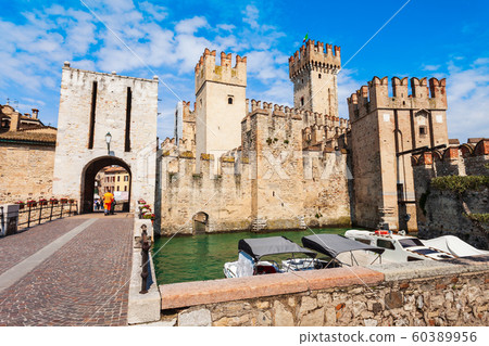 Scaligero Castle aerial view, Sirmione Scaligero Castle aerial view, Sirmione 60389956
