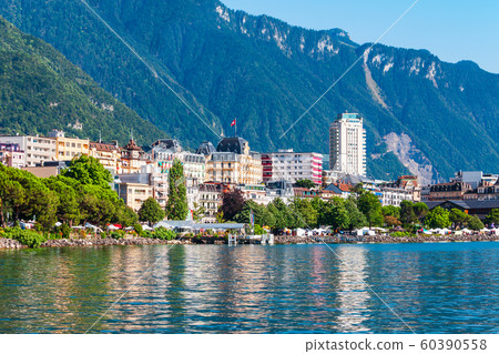 Montreux town on Lake Geneva 60390558