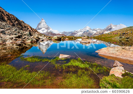 Riffelsee lake and Matterhorn, Switzerland 60390626