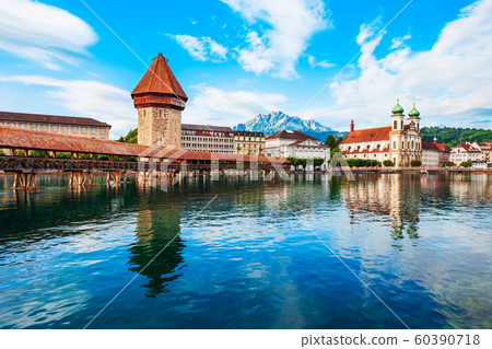 Kapellbrucke Bridge, Wasserturm Tower, Lucerne 60390718
