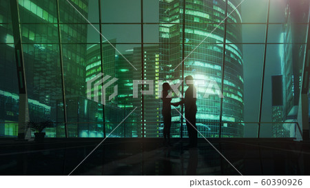 Handshake of business people on the background of the business center 60390926