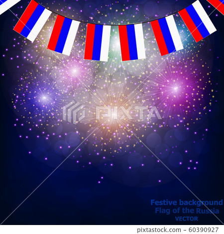 Fireworks with flags Russian Federation. 60390927