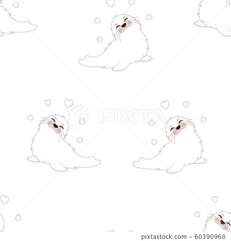 seamless pattern with cute seal, print with 60390968