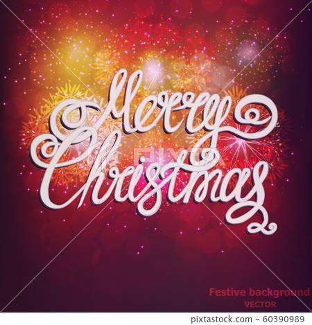 Bright Christmas Background. Holiday Merry Christmas background. Vector. 60390989