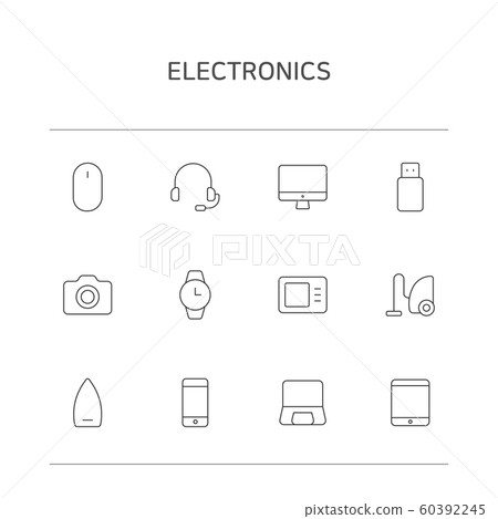 Set of thin line icons illustrations 004 - Stock Illustration [60392245 ...