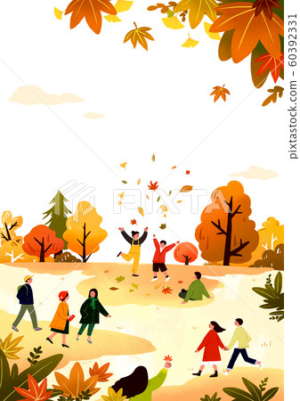 Autumn Activity, people spend time outdoors fall season illustration 004 60392331