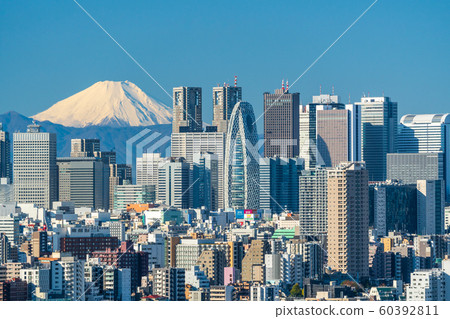 東京文京區富士和新宿建築 照片素材 圖片 圖庫