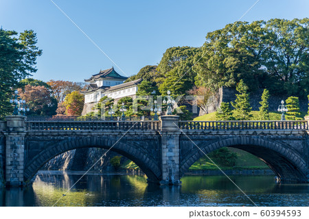 Edo Castle Fushimi Pass and the main gate stone bridge (double bridge) 60394593