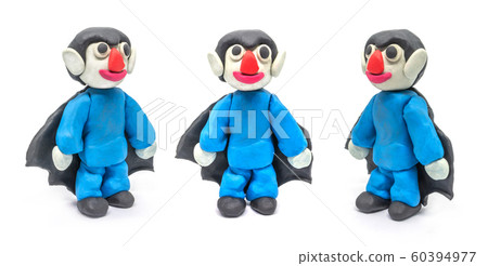 Play dough Dracula on white background 60394977