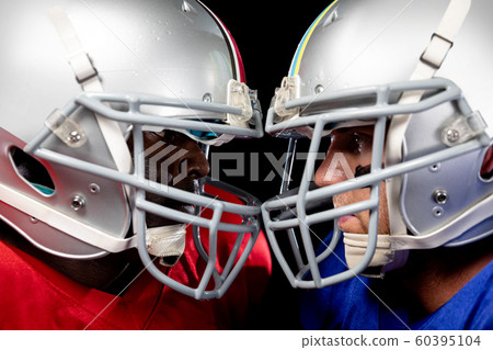 Two American football players head to head 60395104