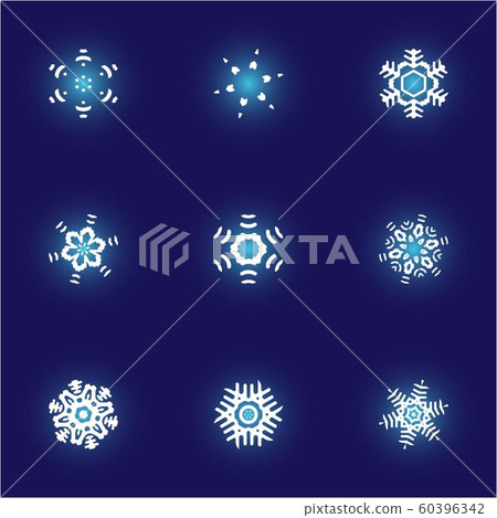 Cute snowflake with shadow on blue background. Cute snowflake with shadow on blue background. 60396342
