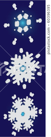 Cute snowflake with shadow on blue background. 60396395