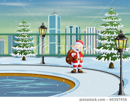 Santa claus carrying sack of gifts for children Santa claus carrying sack of gifts for children 60397456
