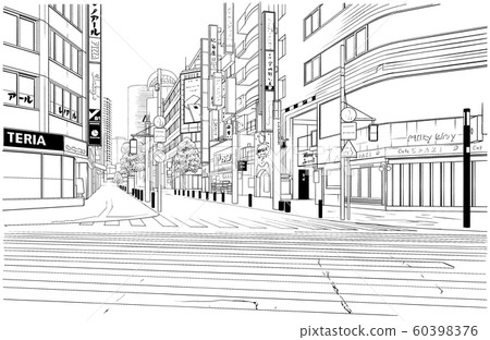 Manga樣式筆圖像例證街市 Manga樣式筆圖像例證街市 60398376