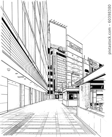 Manga樣式筆圖像例證街市 Manga樣式筆圖像例證街市 60398380