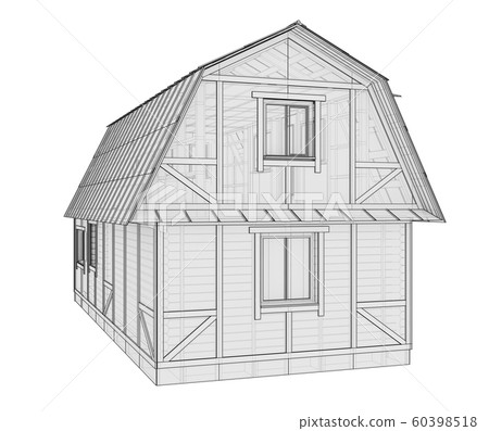 Download 3d Illustration Of A Small Frame House Stock Illustration 60398518 Pixta