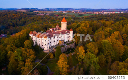 Top view of medieval castle Konopiste Castle. Czech Republic 60402253