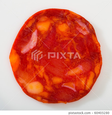 One slice of chorizo 60403280