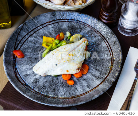 Dorado fish with blanched vegetables Dorado fish with blanched vegetables 60403430