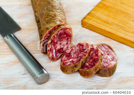 Spanish dry cured pork sausage Salchichon 60404010