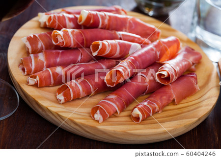 Jamon served on platter 60404246