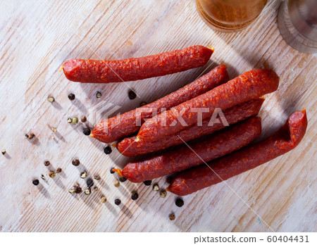 Close up view of tyrolean sausages Close up view of tyrolean sausages 60404431