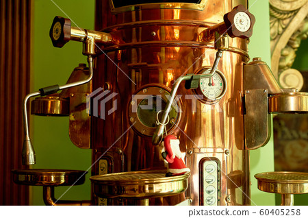 Boiler for restaurant metal bronze, professional equipment.Closely. 60405258