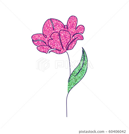 Tulip flower on white - Stock Illustration [60406042] - PIXTA