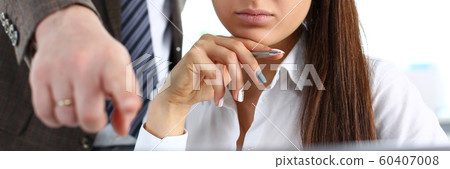 Beautiful brunette woman use laptop pc in office Beautiful brunette woman use laptop pc in office 60407008