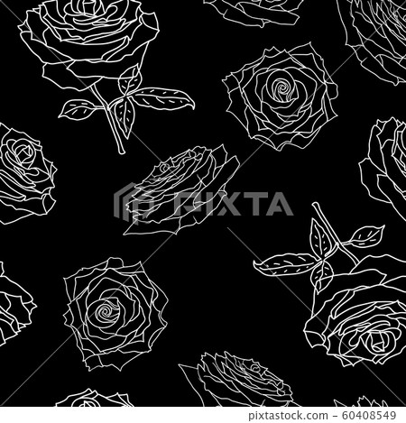 Beautiful seamless of different colors of roses 60408549