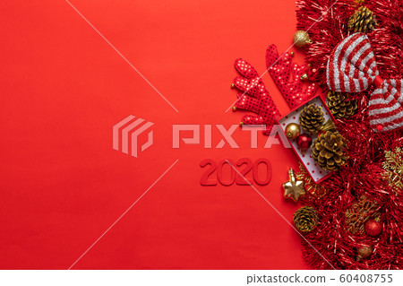 Merry Christmas,Red christmas decorations And the 60408755