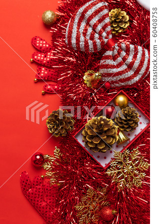 Merry Christmas,Red christmas decorations And the 60408758