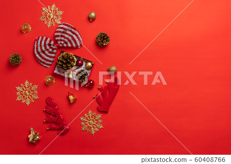Merry Christmas,Red christmas decorations And the 60408766
