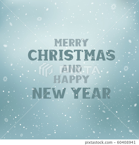 Christmas greeting text snowy winter sky 60408941
