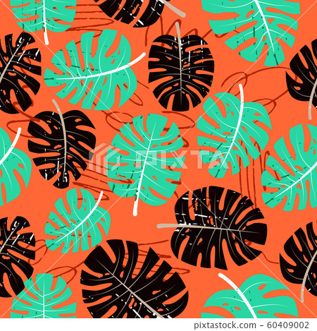Seamless pattern with tropical leaves Seamless pattern with tropical leaves 60409002