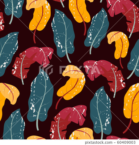 Seamless pattern with tropical leaves 60409003