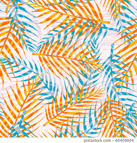 Seamless pattern with tropical leaves 60409004