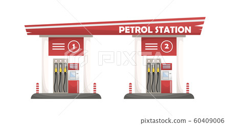Vector illustration of a car filling station. Vector illustration of a car filling station. 60409006