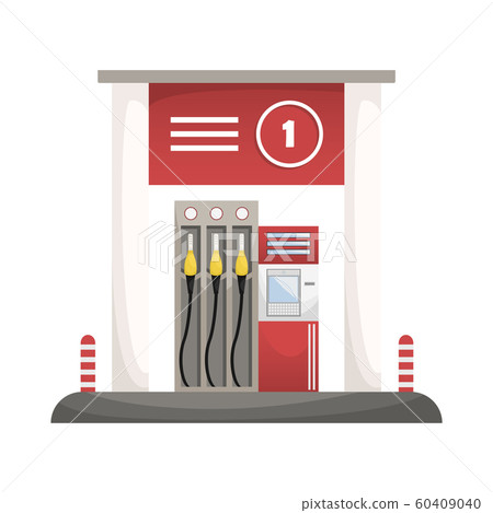 Vector isolated illustration of a gas station Vector isolated illustration of a gas station 60409040