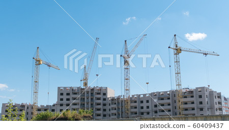 Time lapse of Building Under Construction, Crane Time lapse of Building Under Construction, Crane 60409437