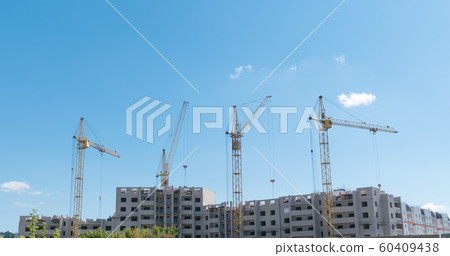 Time lapse of Building Under Construction, Crane Time lapse of Building Under Construction, Crane 60409438