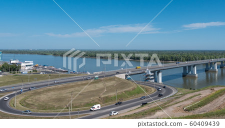 Time lapse bridge with cars at the entrance to Time lapse bridge with cars at the entrance to 60409439