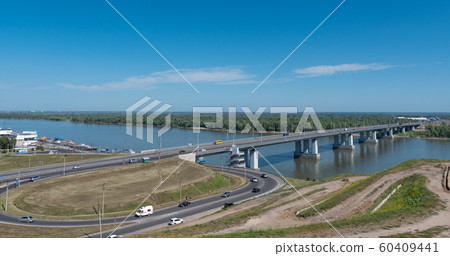 Time lapse bridge with cars at the entrance to Time lapse bridge with cars at the entrance to 60409441