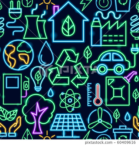 Ecology Seamless Pattern - Stock Illustration [60409616] - PIXTA